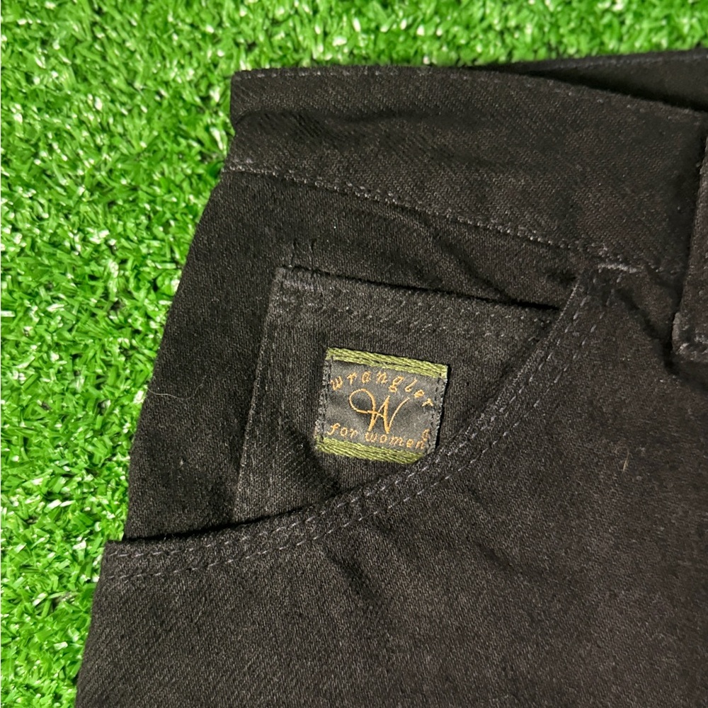 Vintage Wrangler Jeans Womens 10x32 Black Made USA High Rise Tapered Fit Western - Picture 2 of 6